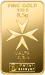 0,5g Gold Heimerle und Meule Malta Münzbarren
