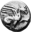 Silber Diobolon Ionischer Greif von Teos (300-200 v. Chr. | Original der Griechischen Antike)