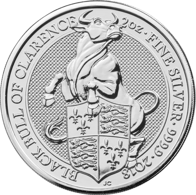Queen’s Beasts 2018, 2 Unzen Silber, Bildseite