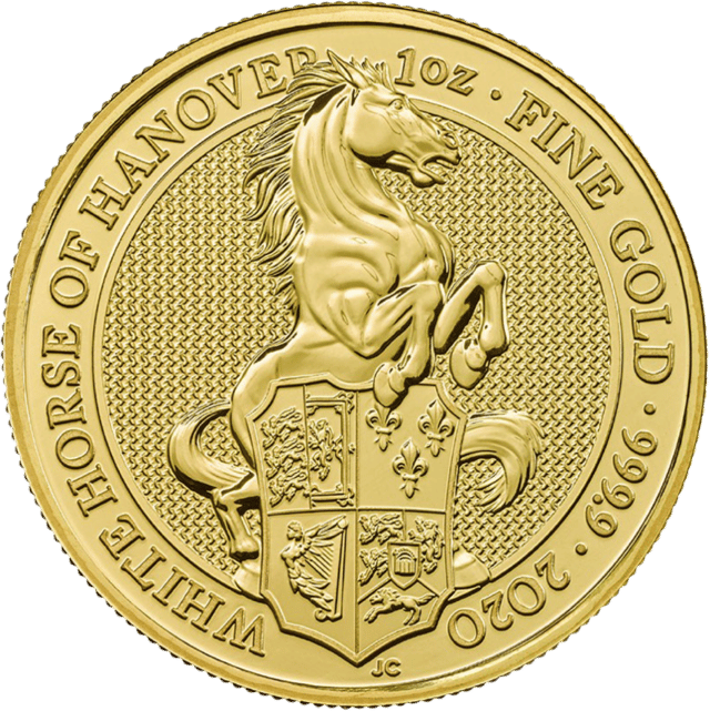Queen’s Beasts 2020, 1 troy ounce goud, beeldzijde