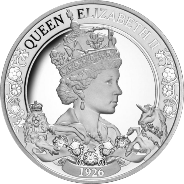 Elisabeth II. 2021, 1 Unze Silber, Bildseite