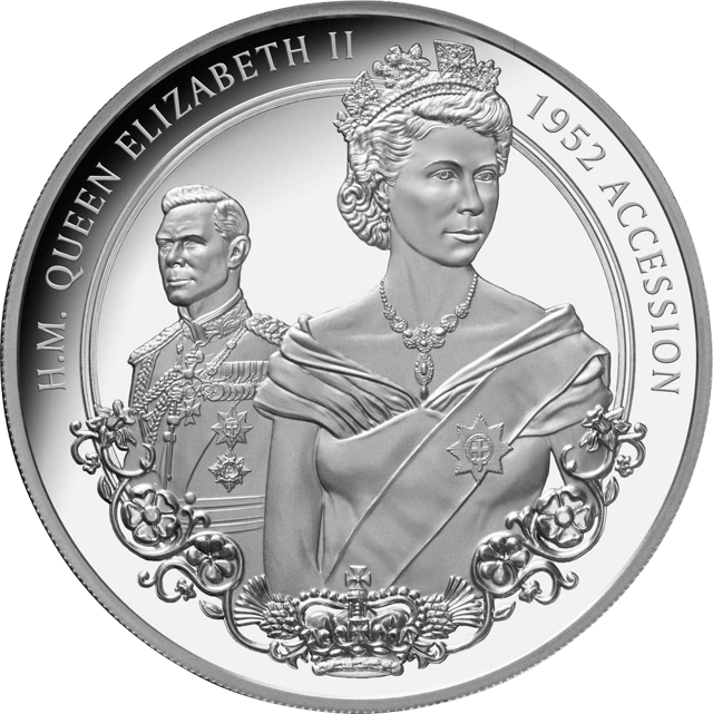Elisabeth II. 2022, 1 Unze Silber, Bildseite