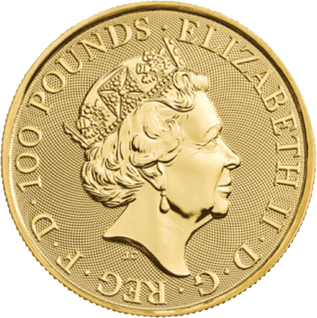 The Royal Arms 2022, 1 Unze Gold, Wertseite