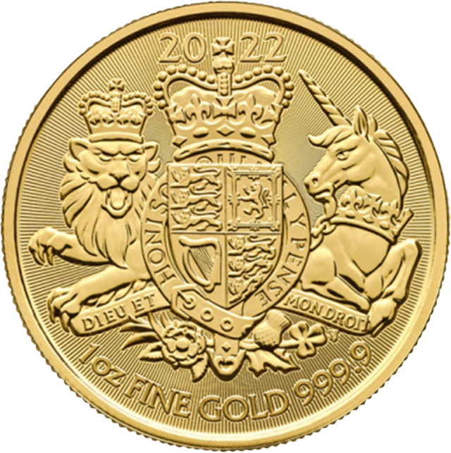 The Royal Arms 2022, 1 Unze Gold, Bildseite