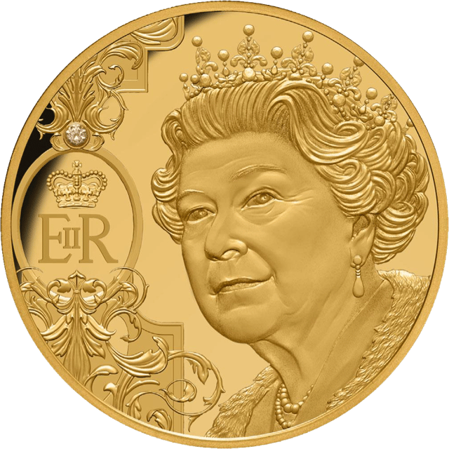 Elisabeth II. 2022, 1 Unze Gold, Bildseite