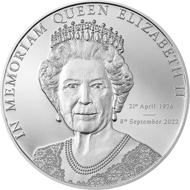 Elisabeth II. 2022, 1 Unze Silber, Bildseite