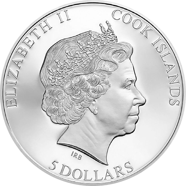 Elisabeth II. 2022, 1 Unze Silber, Wertseite