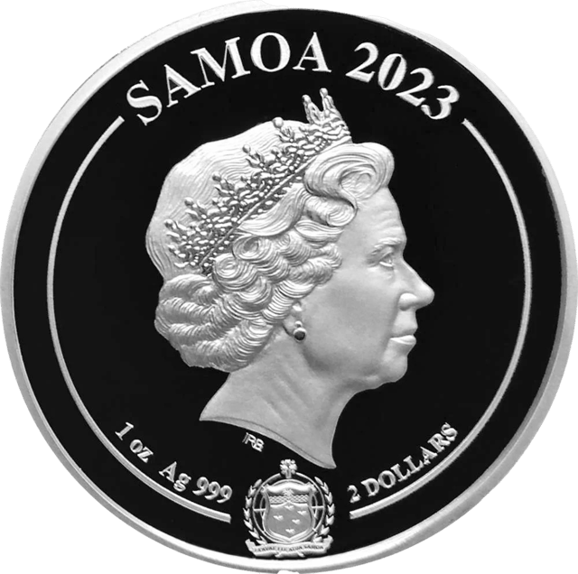 Golden Eagle Samoa 2023, 1 onza de plata, reverso