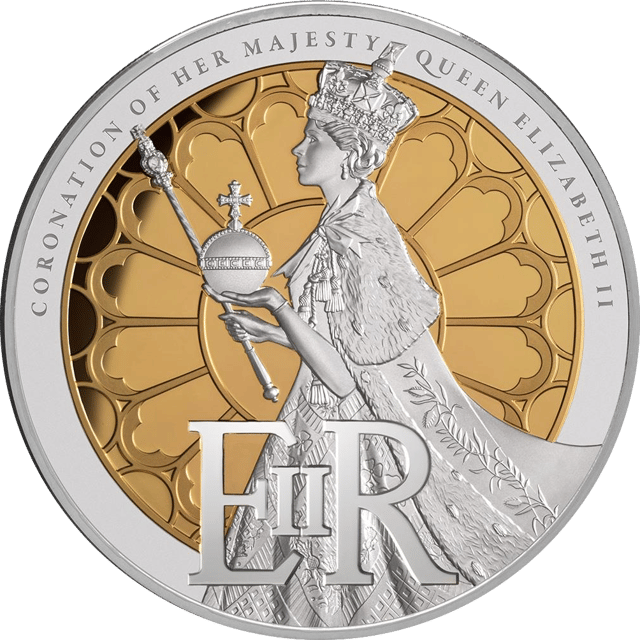 Elisabeth II. 2023, 5 Unzen Silber, Bildseite
