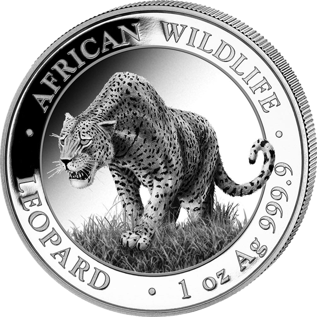 African Wildlife Leopard 2023, 1 Unze Silber, Bildseite