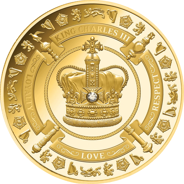 Charles III. 2023, 1 Unze Gold, Bildseite