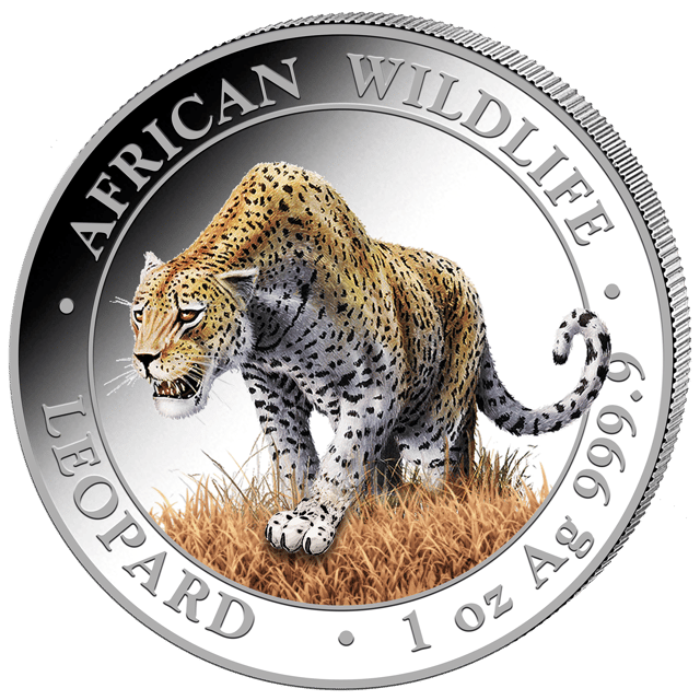 African Wildlife Leopard 2023, 1 Unze Silber, Bildseite