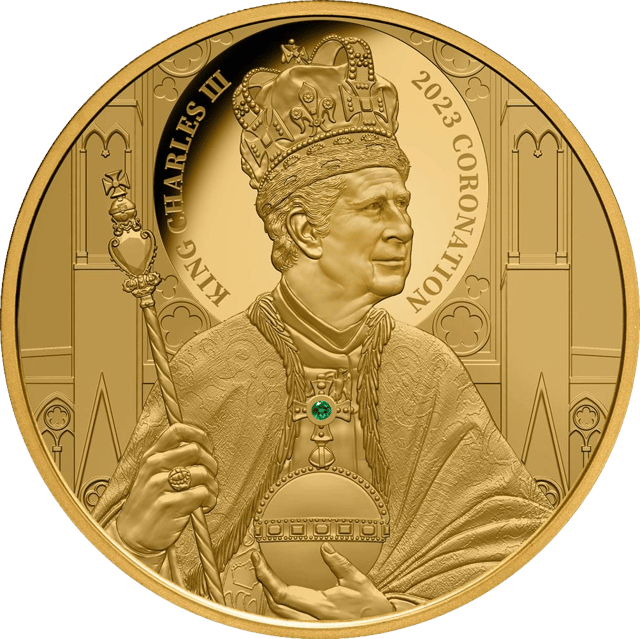 Carlos III 2023, 1 onza de oro, lado del motivo