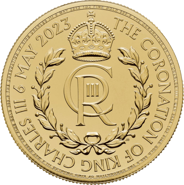 Krönung Charles III. 2023, 1 Unze Gold, Bildseite