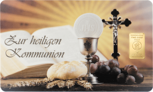 Goudbaar 1g Heimerle und Meule Communie FineCard
