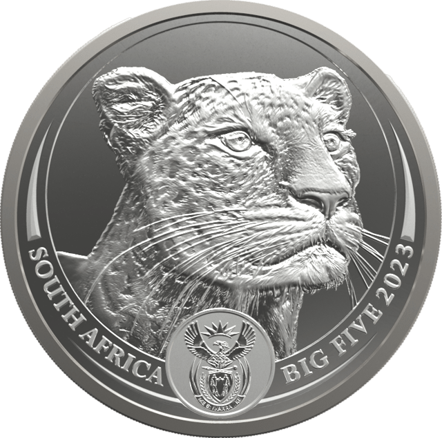 Big Five Leopard 2023, 5 Unzen Silber, Motivseite