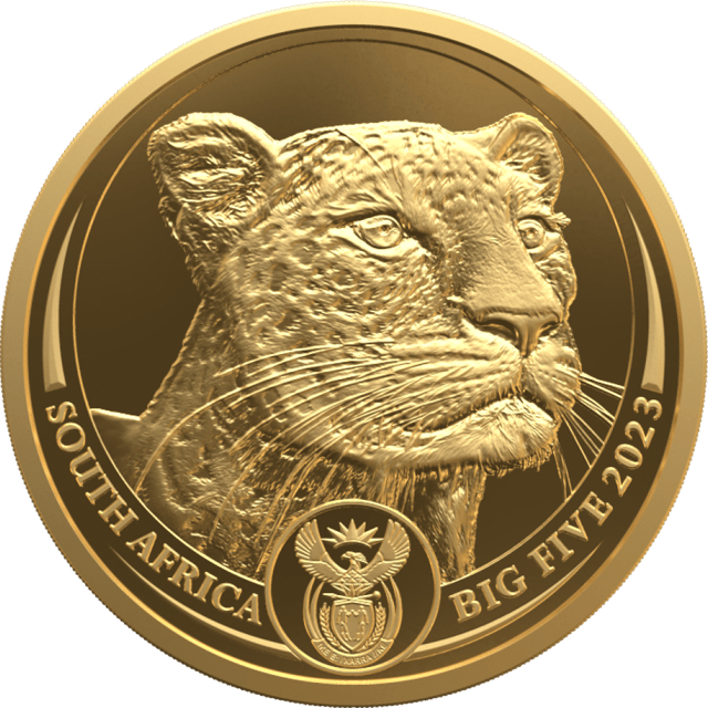 Big Five Leopard 2023, 5 Unzen Gold, Motivseite