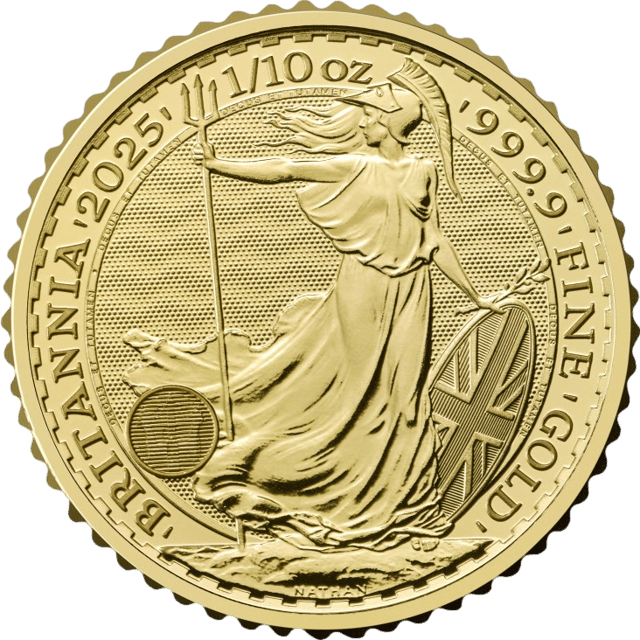 Reverse with Britannia, trident, shield and olive branch, surrounded by BRITANNIA, the year, the weight and the fineness