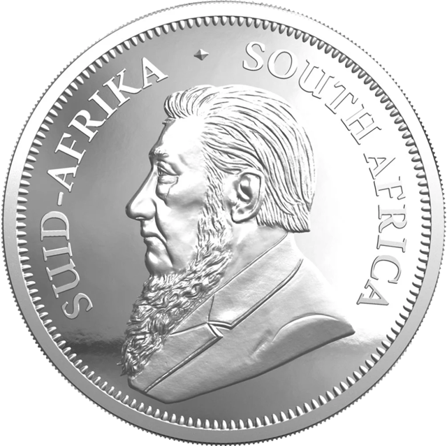 Krügerrand 1 Unze Silber 2024 mit Privy Mark, Porträt-Seite