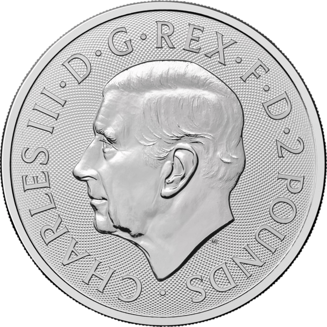 Obverse with the portrait of King Charles III and the face value