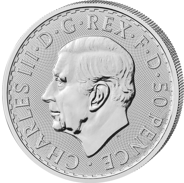 Obverse with the portrait of King Charles III and the face value