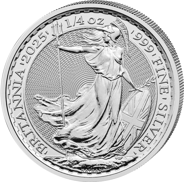 Reverse with Britannia, trident, shield and olive branch, surrounded by BRITANNIA, the year, the weight and the fineness