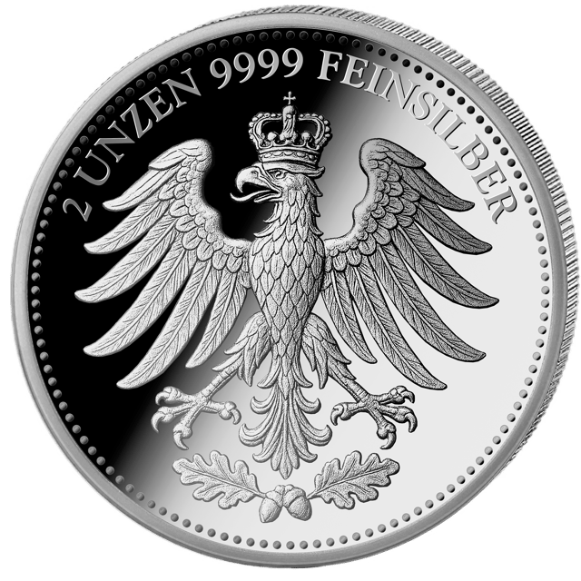 Set Reichsmark en 1 mark, de medaille van twee ounce, keerzijde