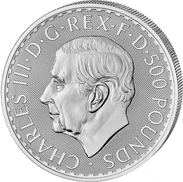 Obverse with the portrait of King Charles III and the face value