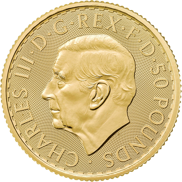 Obverse with the portrait of King Charles III and the face value