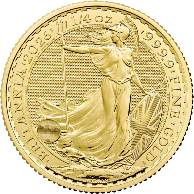 Reverse with Britannia, trident, shield and olive branch, surrounded by BRITANNIA, the year, the weight and the fineness