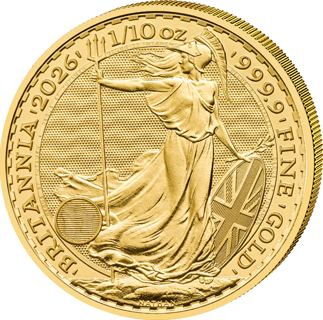 Reverse with Britannia, trident, shield and olive branch, surrounded by BRITANNIA, the year, the weight and the fineness