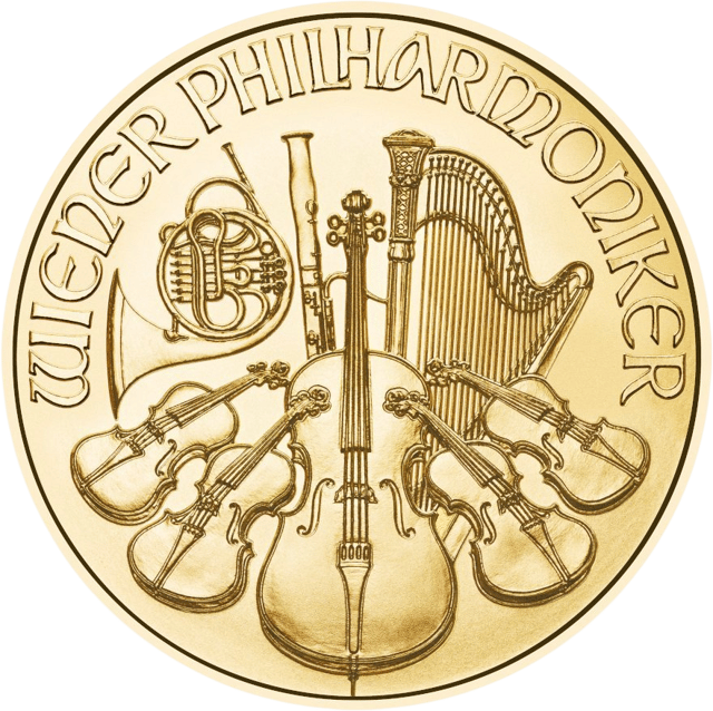 Lado con la inscripción WIENER PHILHARMONIKER sobre los instrumentos
