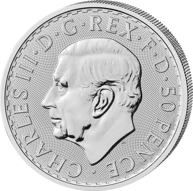 Vorderseite mit dem Porträt von König Charles III. und dem Nennwert
