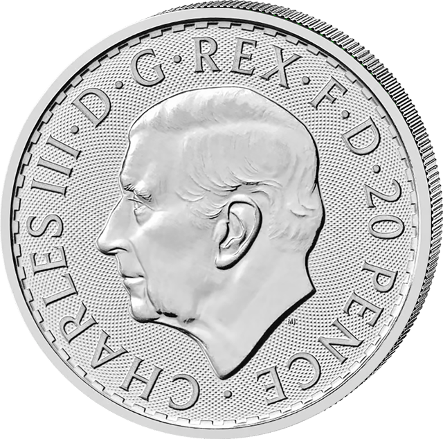 Obverse with the portrait of King Charles III and the face value