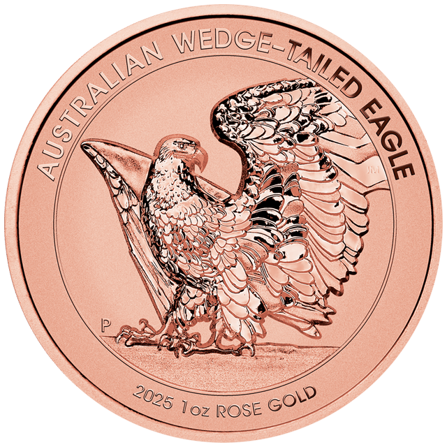 Wedge-Tailed Eagle 2025, 1 troy ounce goud, beeldzijde