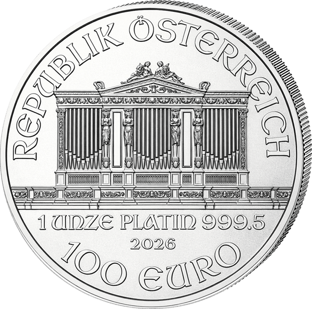Side with REPUBLIK ÖSTERREICH above the organ and the weight, metal, year and face value below it