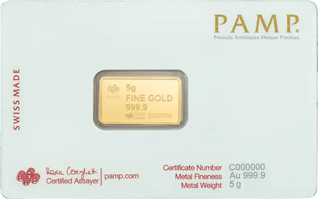 PAMP America the Free, 5 g goud, keerzijde