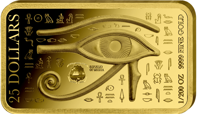 Egyptische symbolen van eeuwige macht, gouden set 2026, achterzijde