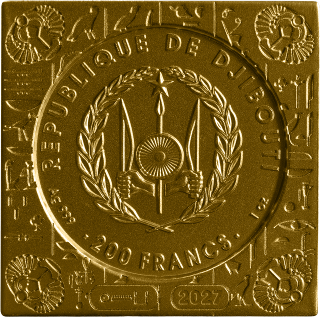 Pirámides de Guiza, set de plata 2027, reverso