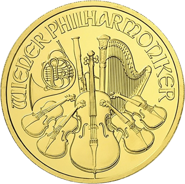 Lado con la inscripción WIENER PHILHARMONIKER sobre los instrumentos