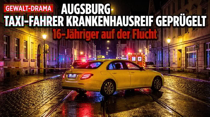 Brutaler Angriff in Augsburg: Minderjähriger Rumäne prügelt Taxifahrer ins Krankenhaus