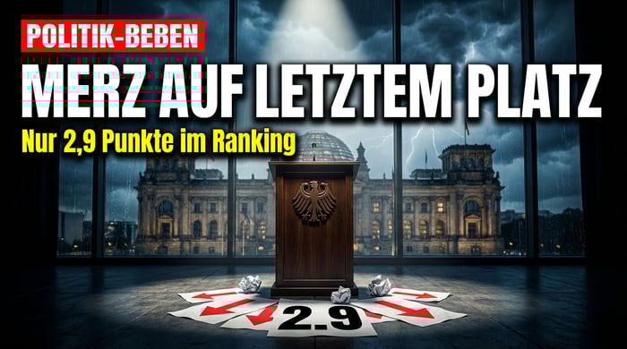 Demütigung für den Kanzler: Friedrich Merz stürzt im Politikerranking auf den letzten Platz