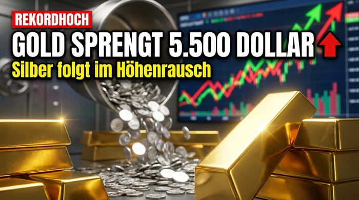 Edelmetall-Explosion: Gold durchbricht 5.500-Dollar-Marke – Silber im Höhenrausch