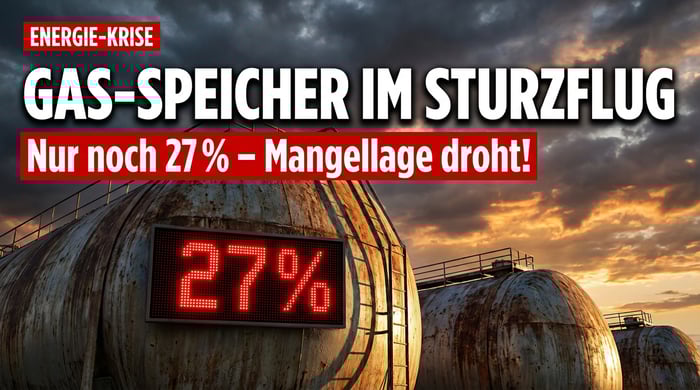 Gasspeicher im freien Fall: Deutschland taumelt in die Energiekrise