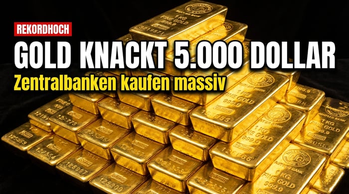 Gold durchbricht die 5.000-Dollar-Mauer – und denkt nicht ans Aufhören