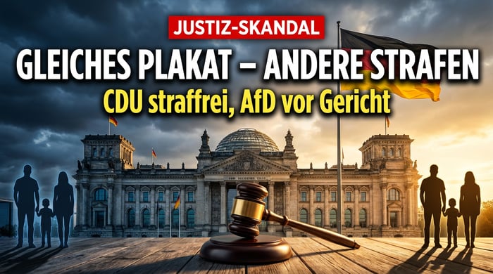 Justiz mit zweierlei Maß: CDU-Plakat straffrei, AfD-Politiker vor Gericht
