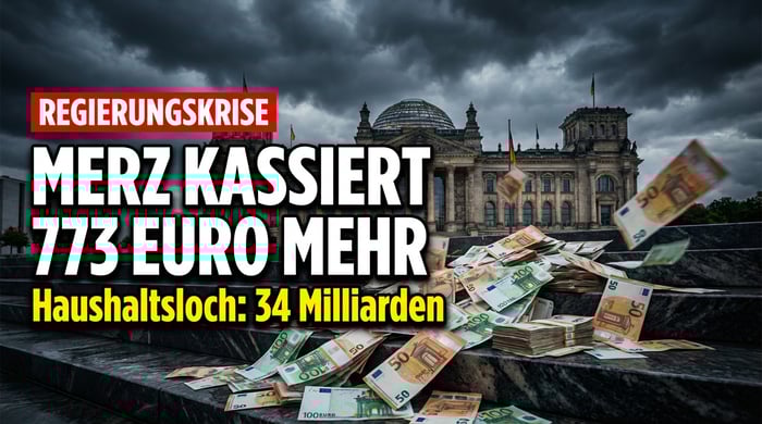 Kanzler Merz kassiert 773 Euro mehr pro Monat – während der Bundeshaushalt ein Milliardenloch aufweist