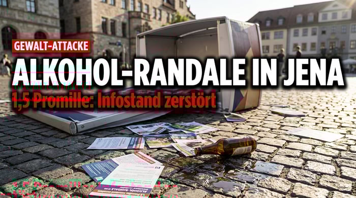 Linker Mob in Jena: Betrunkener verwüstet AfD-Infostand – „Omas gegen Rechts" mittendrin