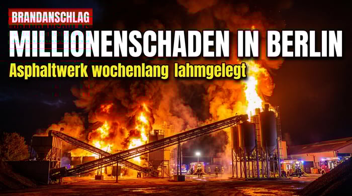 Linksextremistischer Brandanschlag auf Asphaltwerk: Millionenschaden und monatelanger Ausfall bei Berlin