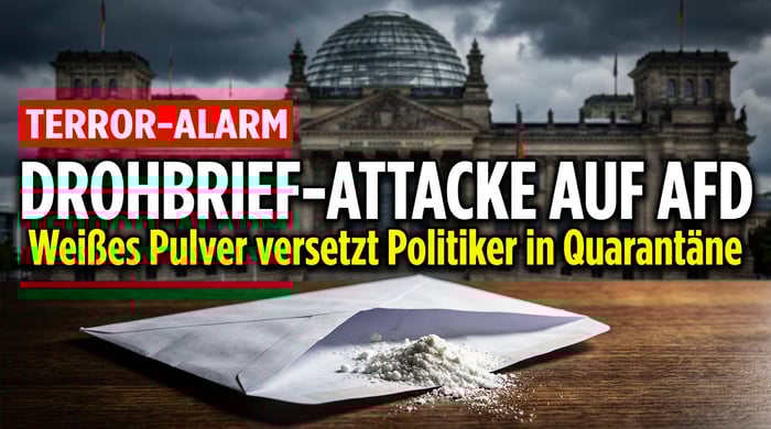 Linksextremistischer Terror gegen AfD: Drohbrief mit weißem Pulver versetzt Politiker in Quarantäne